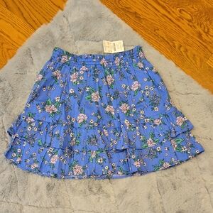 Crewcuts Blue/Pink Floral Skirt, Girls 12, New With Tags